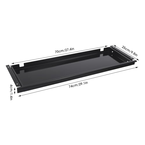 Under Desk Drawer, Sliding Pull-Out Keyboard Tray Organizer for Standing Desks，Pull-out Drawer for Mouse, Books, iPad, Office Supplies (Black)