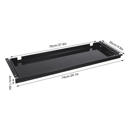 Under Desk Drawer, Sliding Pull-Out Keyboard Tray Organizer for Standing Desks，Pull-out Drawer for Mouse, Books, iPad, Office Supplies (Black)