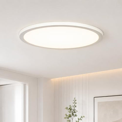 KSANA 15 Inch LED Flush Mount Ceiling Light, 5 CCT Selectable Ultra-Slim Round Flat Panel Light, Triac Dimmable 5%-100%, 36W 3200LM Ceiling Light Fixture for Kitchen, Bedroom, Hallway, Office - size: 15 Inch