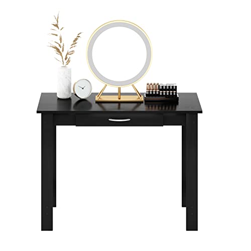FURINNO Jaya Writing Desk For Residential Use With DrawerBlack, Blackwood, Large - color: Blackwood, size: 39 inches