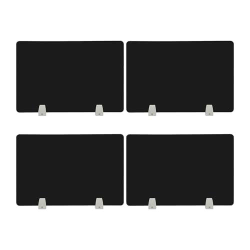 4PCS Desk Dividers Office Partitions, Privacy Desk Panel Protective, Acrylic Plexiglass Shield with Clamps for Offices Schools Call Centers - 23.6”L X15.8”W - color: Black