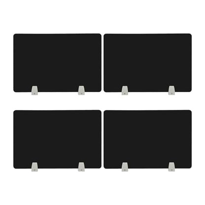 4PCS Desk Dividers Office Partitions, Privacy Desk Panel Protective, Acrylic Plexiglass Shield with Clamps for Offices Schools Call Centers - 23.6”L X15.8”W - color: Black