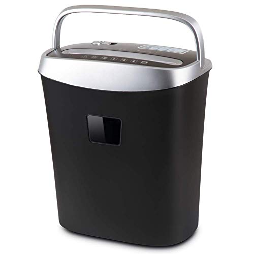 6-Sheet Cross-Cut Paper Shredder, Credit Card Shredders for Home Office Use, Large Wastebasket with Transparent Window, Black