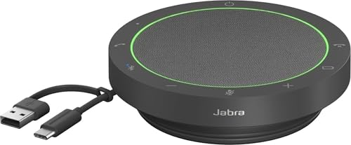 Jabra Speak2 55 Wireless Bluetooth Speakerphone (2025 Edition), Dark Grey | Portable Speakerphone, 4 Noise-Cancelling Microphones, Microsoft Teams Certified, Clear Sound for Online Meetings