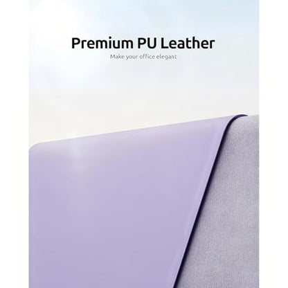 Desk Pad, Leather Non-Slip Laptop Computer Desk Keyboard Mat, Table Protector Blotter Mat, Large Mouse Pad (24" x 12")-Purple - color: Purple