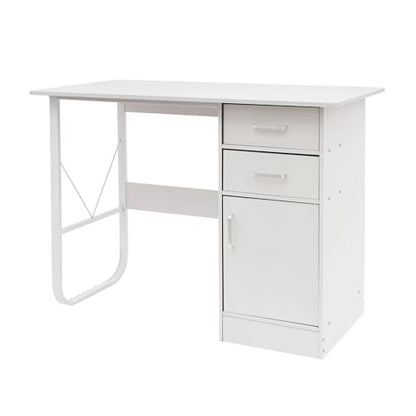 Computer Desk with Drawers, Office Desk with Storage Cabinet for PC Laptop, Wood Home Office Desk Vanity Desk for Work Study Gaming Writing Workstation