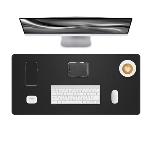 Desk Pad, Leather Non-Slip Laptop Computer Desk Keyboard Mat, Table Protector Blotter Mat, Large Mouse Pad (23.6" x 11.8")-Black - color: Black
