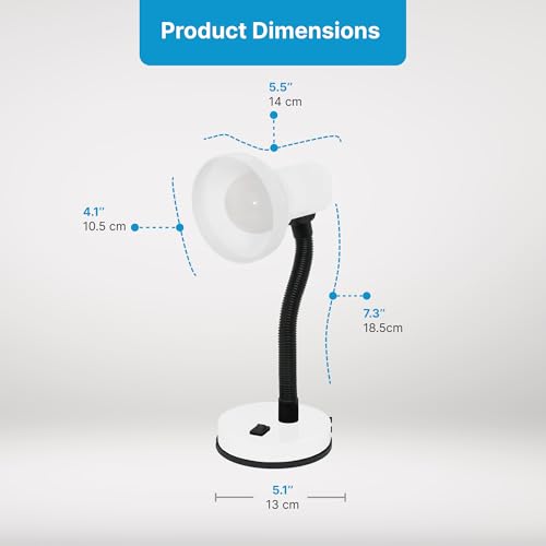 Xtricity LED Desk Light, 360° Adjustable Gooseneck, (White Finish) - color: Round Base (White), size: 1 Pack