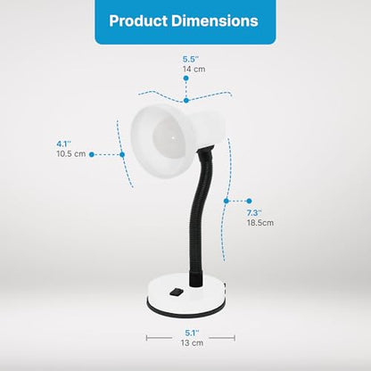 Xtricity LED Desk Light, 360° Adjustable Gooseneck, (White Finish) - color: Round Base (White), size: 1 Pack
