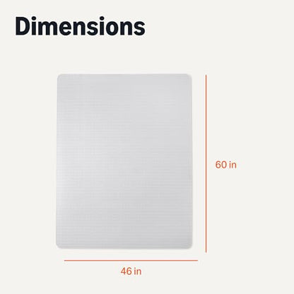 Amazon Basics Office Chair Mat for Low Pile Carpeted Floors, Clear Plastic with Studded Grips, 46" x 60", for Home or Office - size: 46" x 60"