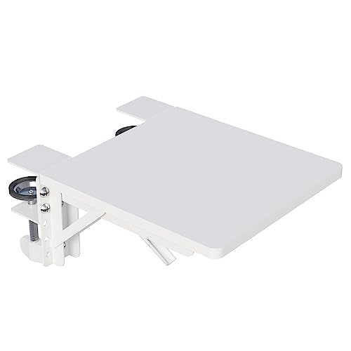 BONTEC Ergonomic Desk Extender Tray, 9.5"x9.1" Table Mount Arm Wrist Rest Shelf, 90° Foldable Elbow Support, Clamp on Computer Arm Rest for Desk, Office & Home Use, Durable & Easy to Install | 90°Foldable Elbow Support, Table Mount Arm, Clamp on Computer