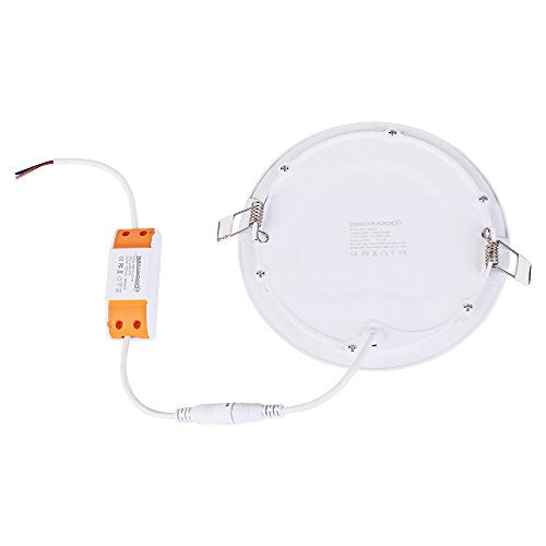 12W 6-inch Ultra-Thin Round LED Recessed Ceiling Panel Down Light with Driver, 1,000 Lumens, 80W Incandescent Equivalent, Home, Office, Commercial Lighting - Pack of 10, 5000K Daylight - color: 5000K - Daylight