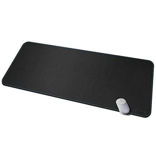CENNBIE Leather Desk Mat, 59” x 23.6” Extra Large Desk Pad Blotter Protector, Extended Non-Slip Mouse Pad, Waterproof PU Leather Desk Mat on top of desks Large for Office and Home (Black) - color: Black, size: 23.6" x 59"