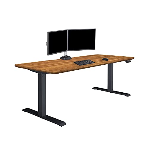 Vari Classic Electric Standing Desk – 72x30 – Butcher Block/Slate - color: Butcher Block / Slate Legs, size: 72 in x 30 in