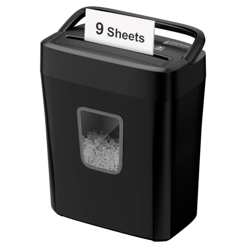 Bonsaii 9-Sheet Crosscut Paper Shredder for Home, P-4 Security Level