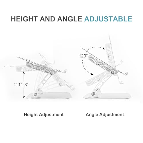 SHUWEI Laptop Stand with Fan, Height/Angle Adj fits 16" Laptop, Black - color: Black, size: For 16" Laptop & No 360°Rotation