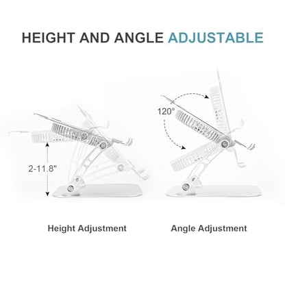 SHUWEI Laptop Stand with Fan, Height/Angle Adj fits 16" Laptop, Black - color: Black, size: For 16" Laptop & No 360°Rotation