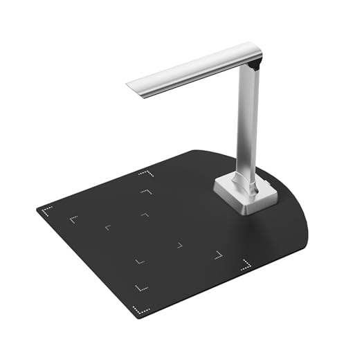 Document Scanner, HD Book Camera with 4 LED Fill Lights, Portable Document Scanner, Automatic Correction for Passport and Card Recognition