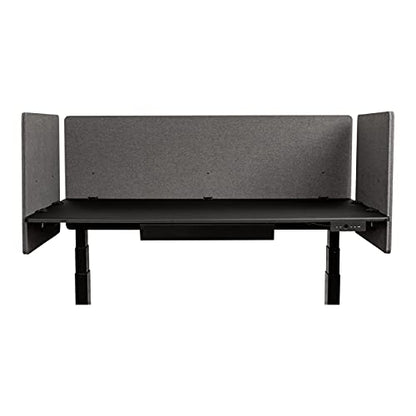 Stand Up Desk Store ReFocus Clamp-on Acoustic Desk Divider Privacy Panel that Reduces Noise and Visual Distractions (Ash Gray, 59" x 23.6, 23.6" x 23.6", & 23.6" x 23.6") - color: Ash Gray, size: 60" Set