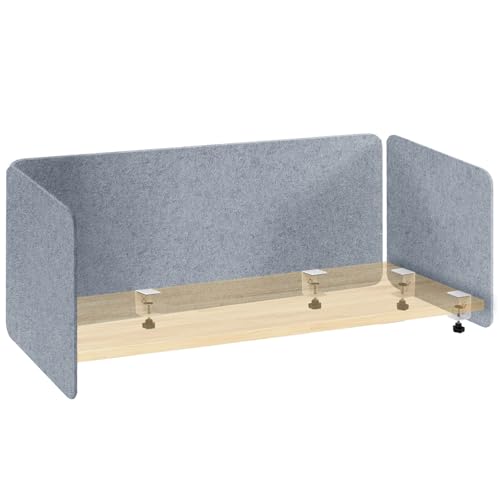 3-Pack Clamp-On Desk Dividers, 24 x 24 and 24 x 48 Inch, Light Gray - color: Light Gray, size: 24×24 (2) + 24×48 (1)