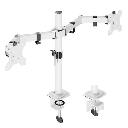 UPGRAVITY White Dual Monitor Mount Stand for Two 17"-32" Screens