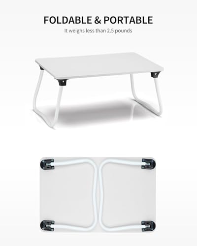 Ruxury Foldable Lap Desk Laptop Stand Bed Desk Table Tray, Breakfast Serving Tray, Portable & Lightweight Mini Table, Lap Tablet Desk for Sofa Couch Floor - White - color: Matte White