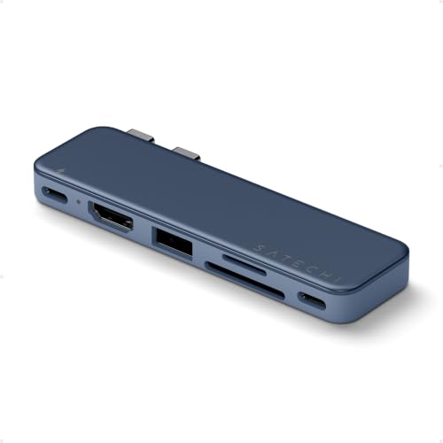 Satechi 6-in-2 USB-C Snap Hub, 4K/60Hz HDMI, for MacBook Neo, Indigo - color: Indigo
