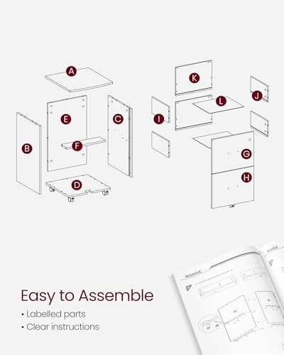 VASAGLE 2-Drawer File Cabinet, Small Rolling, Locking, Printer Stand - color: Ink Black, size: with Lock