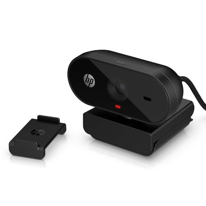 HP 320 FHD Webcam - USB-A Computer Camera with Mic & Privacy Cover - for Desktop, Laptop, & Chromebook - 1080p Resolution w/Wide FOV - Zoom & Teams Compatible - Clip Mount, Tripod Support, & Swivel