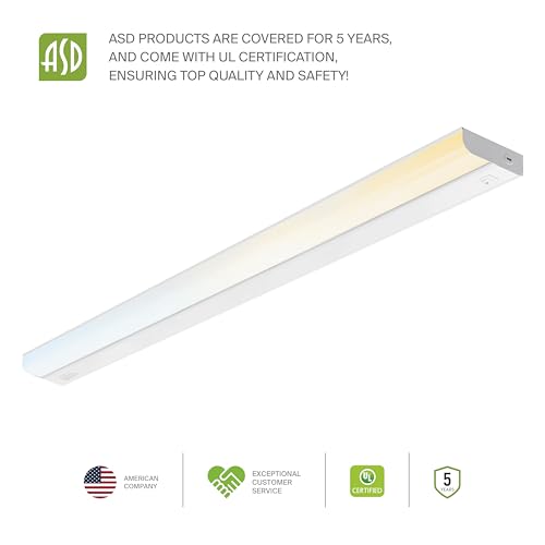 ASD LED Under Cabinet Lighting Hardwired, 40 Inch 20W 2700K-5000K - color: 40 Inch White, size: 6 Pack