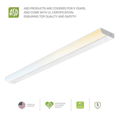 ASD LED Under Cabinet Lighting Hardwired, 40 Inch 20W 2700K-5000K - color: 40 Inch White, size: 6 Pack