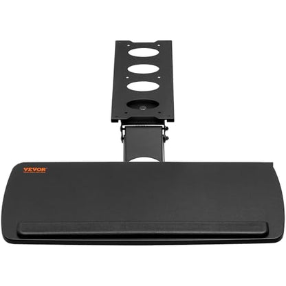 VEVOR Under-Desk Keyboard Tray, Adjustable for Height and Tilt, Slide-Out Design, Spacious 25x9.8 Inch Surface, Ideal for Home and Office Use - style: Adjustable