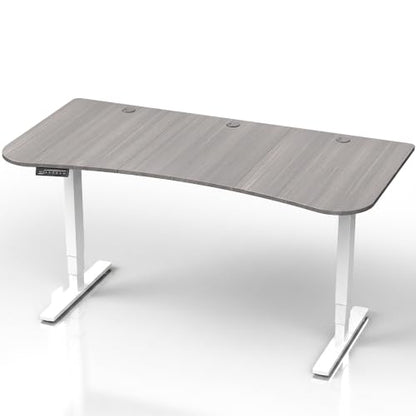 VIVO Dark Gray 63 x 32 in Standing Desk, DESK-KIT-2EWG - color: Dark Gray Top / White Frame, size: 63 x 32 inch
