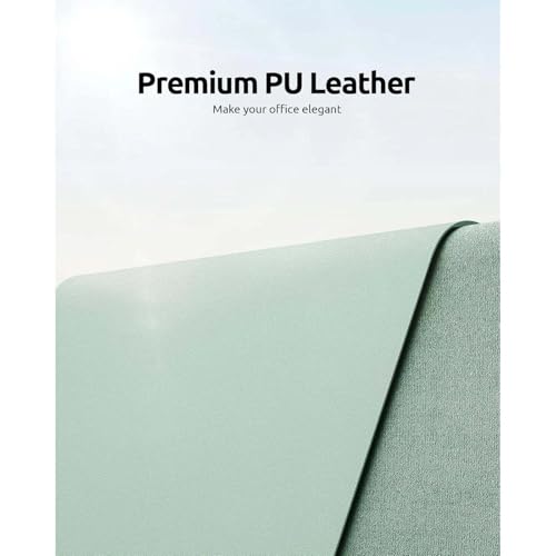 Desk Pad, Leather Non-Slip Laptop Computer Desk Keyboard Mat, Table Protector Blotter Mat, Large Mouse Pad (24" x 12")-Light Green - color: Light Green