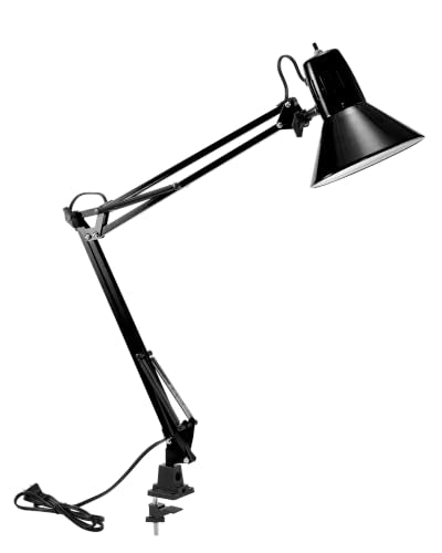 Bostitch Office VLF100 LED Swing Arm Desk Lamp with Clamp Mount, 36" Reach, Includes LED Bulb,Black - size: Clamp 36" Reach, style: Clamp, Black