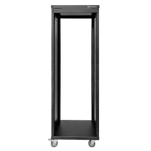AxcessAbles 30U 19-Inch Rolling Network Server Rack 550LB Capacity. 18-Inch Depth Heavy Duty Open Frame AV Rack with Removable Side Panels. Includes 5mm and 6mm Screws - color: 30U