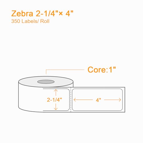 4200 Pcs Labelebal 3-Proof 1" Core 12 Rolls 2-1/4" x 4" Direct Thermal Label Multipurpose Shipping Address Mailing Barcodes Labels Compatible for Zebra 2844 & Rollo Desktop Label Printer - color: Zb-2-1/4" X 4"-12rolls(4200 Labels)