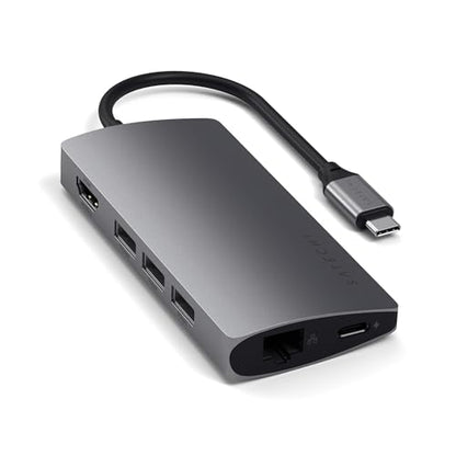 Satechi 8-in-1 USB-C Hub V2, 115W PD Charging, 4K HDMI, Space Gray - color: Space Gray, size: V2