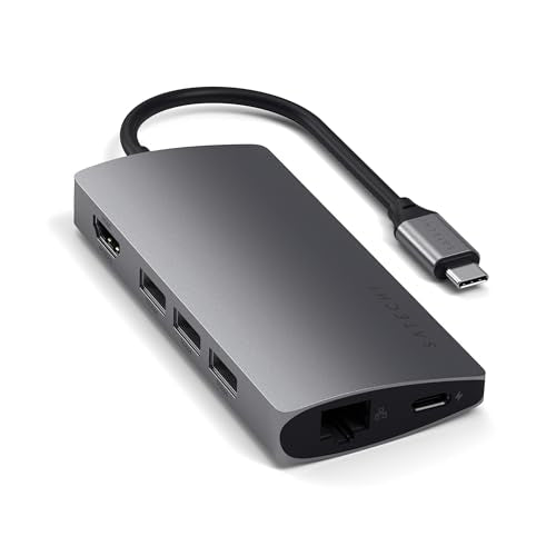 Satechi 8-in-1 USB-C Hub V2, 115W PD Charging, 4K HDMI, Space Gray - color: Space Gray, size: V2