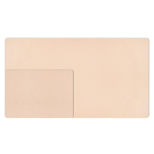 Nekmit Leather Desk Blotter Pad 17 x 12 Inches, Flat, Non-Slip, Waterproof, Apricot - color: Apricot, size: 12" x 17"