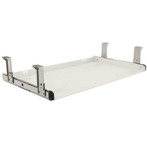 FRMSAET Under Desk Keyboard Tray Heavy-Duty All-Metal Material 20/24/30 inches Platform Computer Drawer Organizer Home Office Kitchen Bedroom Garage Storage Tool - Easy to Install.(24 inches, White) - color: White, size: Medium