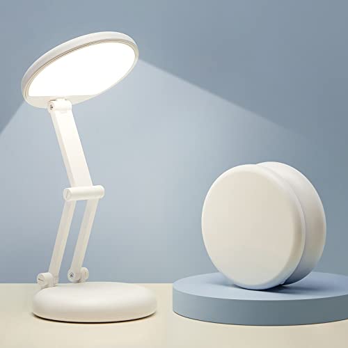One Fire Rechargeable Table Lamp, 3600mAh Battery Operated Lamp Desk Lamp - color: White