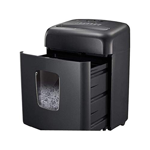 Shredder with Wheels-6-Sheet Cross-Cut Paper, CD and Credit Card Home Office with Pullout Basket