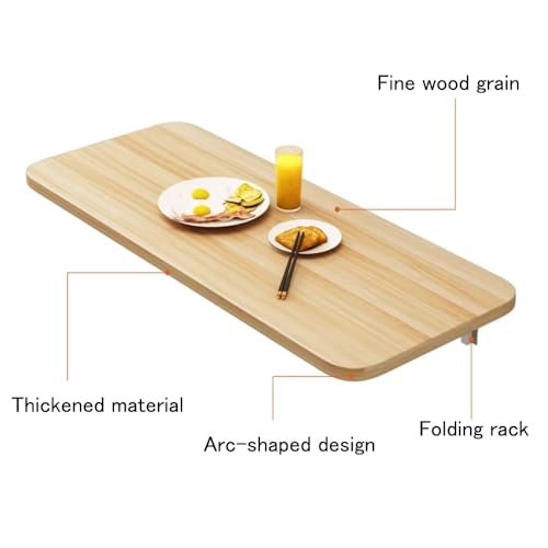 Wall Mounted Folding Table, Wood Drop-Leaf Desk with Stent, Floating Fold Down Desk for Small Spaces Office Kitchen Living Room(Golden Oak,50x40cm/20x16in) - color: Golden Oak, size: 50x40cm/20x16in