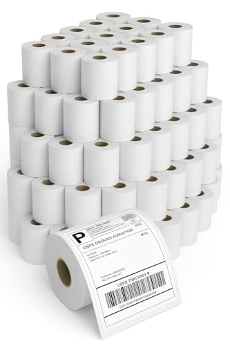 4x6 Thermal Labels Roll – 200 Rolls, 250 Labels/Roll – Shipping Labels 4x6, Perforated & Strong Adhesive - Commercial Grade Thermal Printer Labels for Shipping and Mailing - size: 4" x 6", style: 200 Rolls