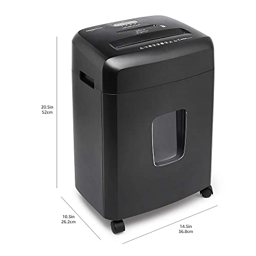 Amazon Basics 15-Sheet Cross Cut Paper Shredder for Home and Office, CD/Credit Card Shredder with 6 Gallon Wastebasket, Black - color: Black, size: 15 Sheet