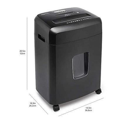 Amazon Basics 15-Sheet Cross Cut Paper Shredder for Home and Office, CD/Credit Card Shredder with 6 Gallon Wastebasket, Black - color: Black, size: 15 Sheet