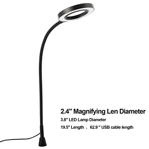 FEITA Helping Hands Soldering Clamp Station, 3X LED Magnifying Glass Lamp with Magnetic PCB Circuit Board Holder, Heavy Duty Base with Flexible Metal Wire Clips Tool