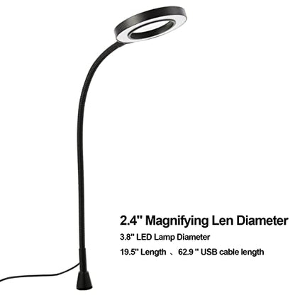 FEITA Helping Hands Soldering Clamp Station, 3X LED Magnifying Glass Lamp with Magnetic PCB Circuit Board Holder, Heavy Duty Base with Flexible Metal Wire Clips Tool