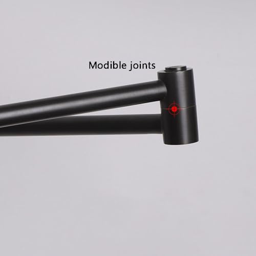 LED Swing Arm Wall Sconce with Dimmer Switch Modern Adjustable Wall Mounted Reading Lamp Black Metal Directional Task Light for Bedroom Bedside Living Room Hallway Office Dorm Art Display